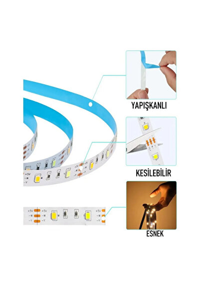 CFR LED AYDNLATMA  3 Çipli Iç Mekan Mavi Şerit Led Tüm Mekanlar-(trafosuz) 5,10,20,30,40,50,100m