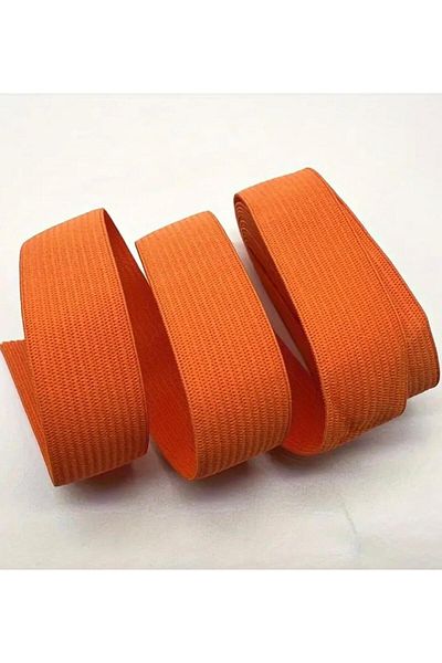 ŞENEL DAR DOKUMA 4,5cm Orange Color Woven Elastic-Waist Leg Skirt Flat Elastic-Elastic Band / 25m