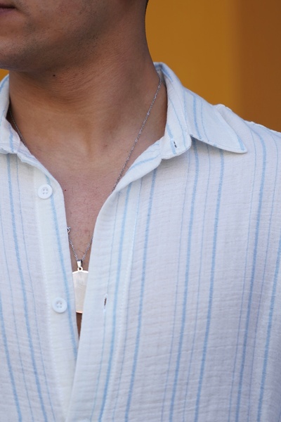 JACK CAPRİO ȚESĂTURĂ BĂRBAȚI DE MUSLINĂ, RESPIRABILĂ, DE ÎNALTĂ CALITATE, BUMBAC ORGANIC SUBȚIRE, CU DUNĂ