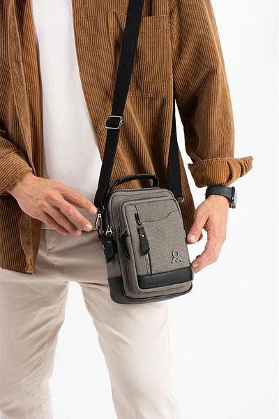 Baginn Ανδρική τσάντα Messenger από καμβά ύφασμα Τσάντα ώμου 20*12 εκ. Τσάντα ώμου με χιαστί λουράκι Mega Bag