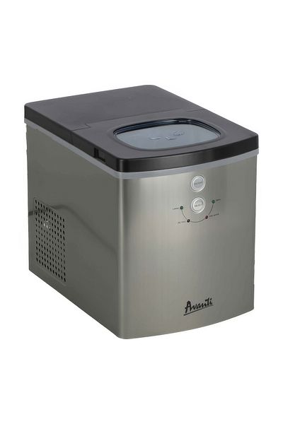 Avanti Portable Countertop Ice Maker Silver and Black