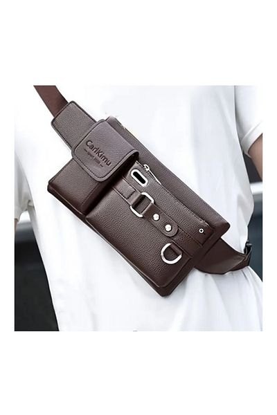 Generic A Cross-Body Bag made of High-Quality Leather With 3 Main Pockets, large, medium and small
