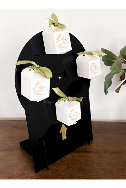 LOWHA حامل ديكور أكريليك مع دائرة متحركة لتعليق علب هدايا العيد