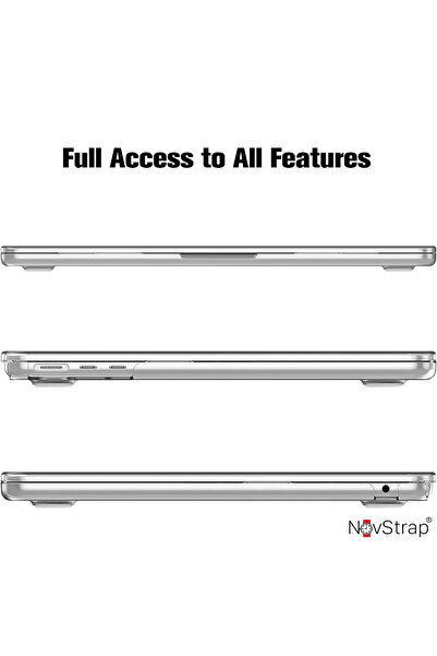 NovStrap Apple Macbook Air M2 M3 M4 Çip 13.6 Inç A2681 A3113 A3240 Uyumlu Kılıf Sert Parlak Kapak Koruyucu
