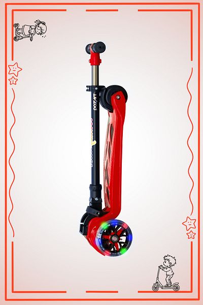 POZART 3 Stage Led Light Scooter 90kg Capacity 5+Years