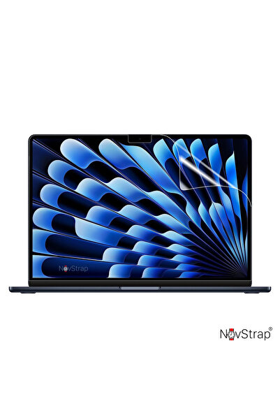 NovStrap Silvery Case Compatible with Apple MacBook Air 15 Inch A2941 A3114 A3241 M2 M3 M4 Black Keyboard Case Film