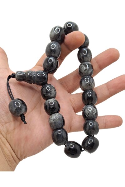 Han Ticarethane نموذج كبير خاص أسود رمادي التميمة مسحوق العنبر مسبحة الصلاة