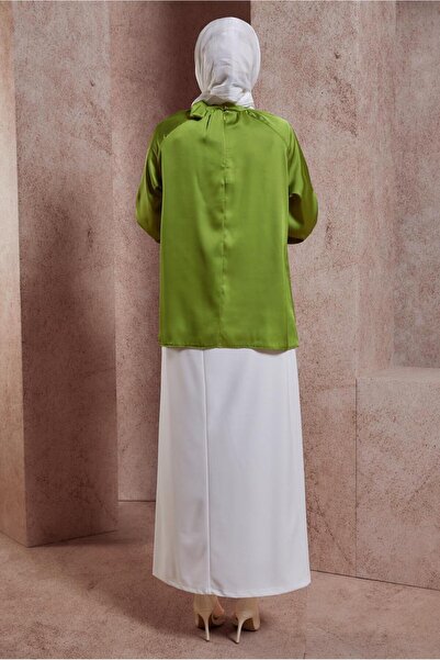 Alvina BAĞLAMA DETAYLI SATEN BLUZ 44428