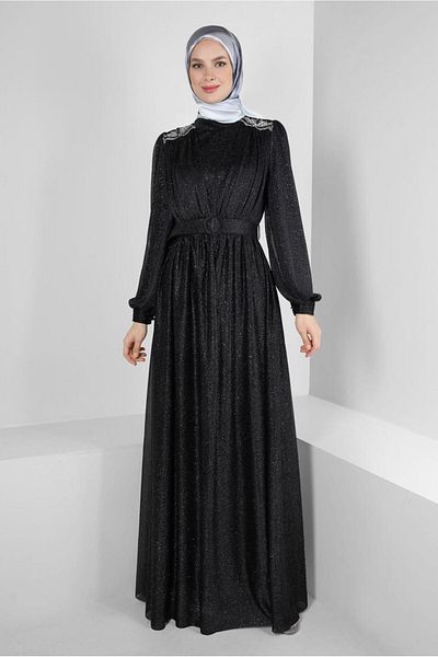 Alvina ROCHIE DE SEARĂ DETALIE TUL CU CUREA SILVERY 50309