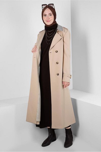 Alvina CRUVASE COLLAR BELTED TRENCH COAT 10826