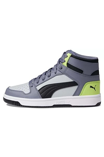 Puma Rebound Lay Up Sl Jr Mid 370486-20 Sneakers Boğazlı Unisex Spor Ayakkabı GRİ-BEYAZ