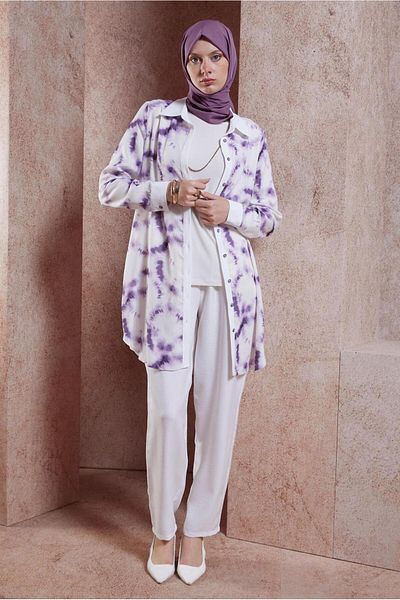 Alvina 44672 Model Batik Patterned Hijab Tunik