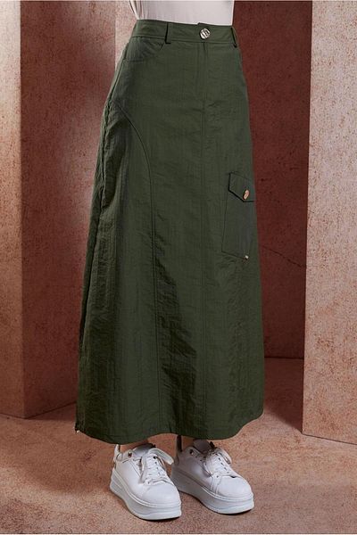 Alvina 60560 Μοντέλο Casual Cut Αλεξίπτωτο Υφασμάτινη Φούστα