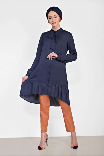 Alvina Lace-Up Pleated Tunic Skirt - 4066