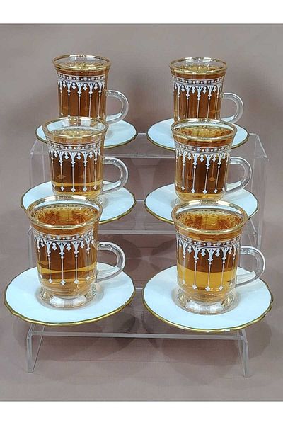 AR HOME 6 Piece Patterned Tea - 6 Piece Porcelain Coaster