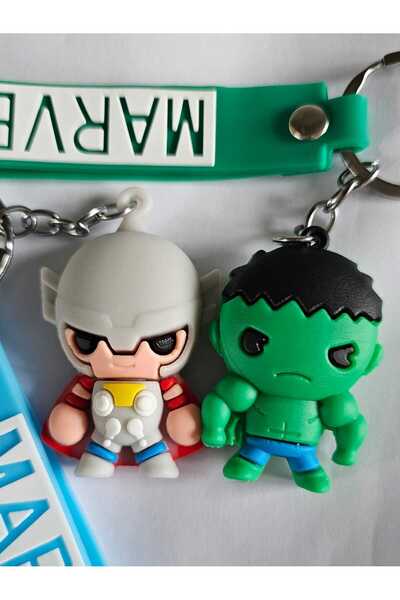 bezzar Hulk ve thor silikon çift anahtarlığı ve çanta aksesuarı