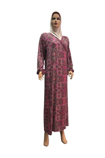 eflin Pink-Green Hijab Hijab Clothing Prayer Clothes and Laced Wrap
