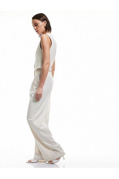 Koton High Waist Palazzo Trousers with Pockets and Pleat Detail