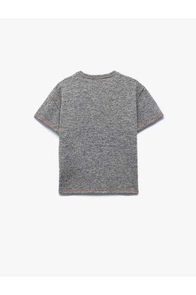 Koton Short Sleeve Crew Neck T-Shirt with Stitching Detail