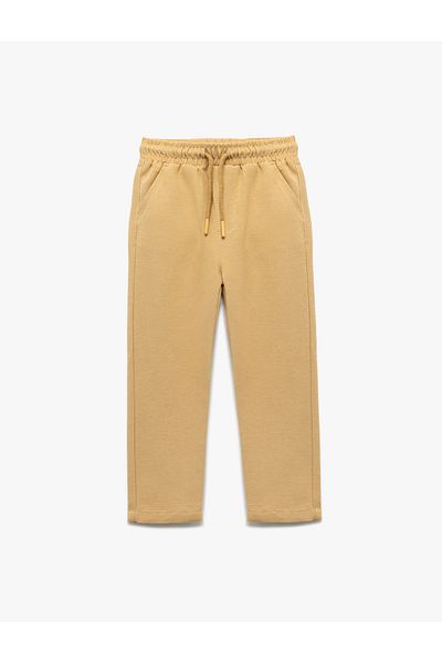 Koton Basic Sweatpants with Lace-Up Waist Linen and Viscose Blend