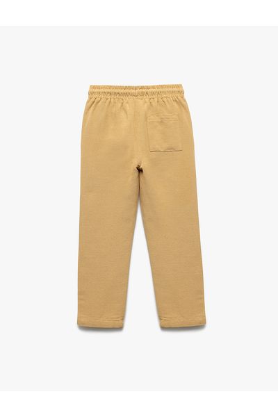 Koton Basic Sweatpants with Lace-Up Waist Linen and Viscose Blend