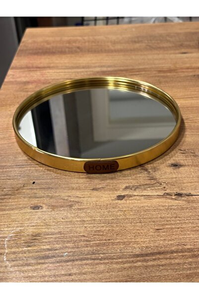LOVE Dekoratif aynalı gold tepsi 20 cm