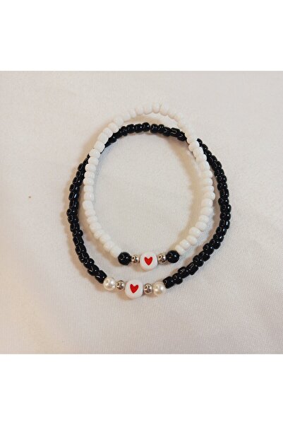 Crystal Atelier Friendship and Love Designed Lover Bracelet in Heart Figure Set of 2