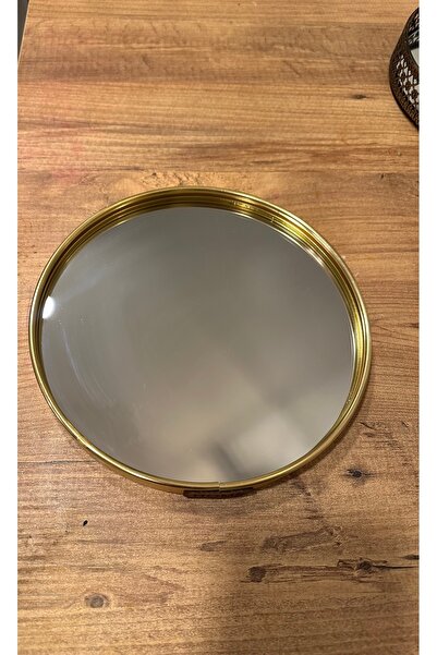 LOVE Dekoratif aynalı gold tepsi 20 cm