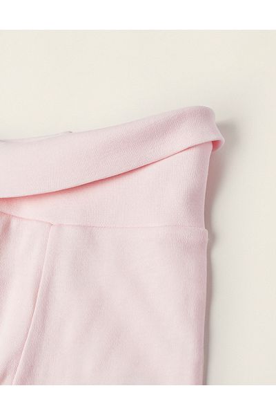 Ziddy Pack of 4 Footed Trousers for Baby Girls 'Extra Comfy', White/Pink