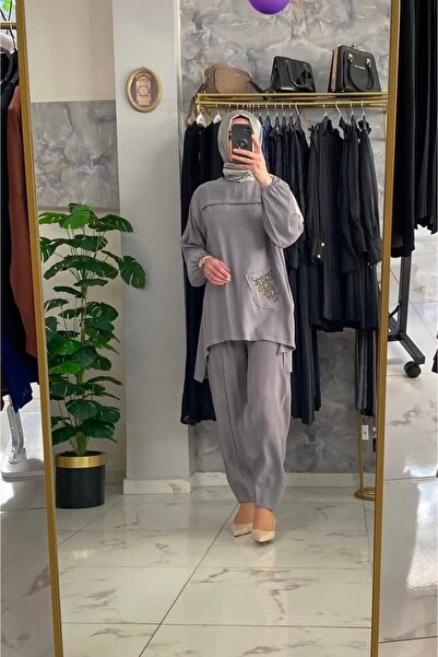 Anka Gri pantolon Tunik takım
