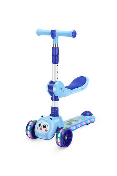 Generic 3-in-1 Kids Kick Scooter with  Adjustable Handlebar, Foldable Seat, Light-Up Wheels & Deck