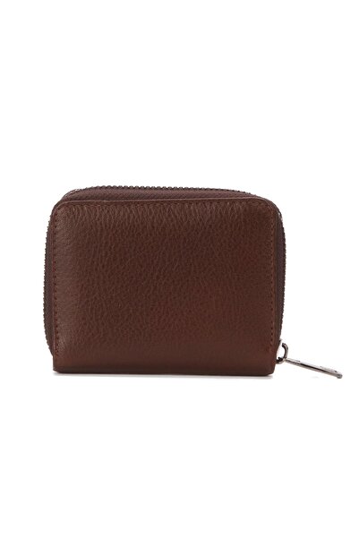 Newish Polo Θήκη για κάρτες με φερμουάρ από γνήσιο δέρμα σε κάθετη σχήμα ακορντεόν