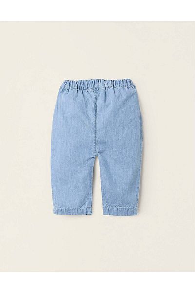 Ziddy Denim Trousers for Newborns, Light Blue