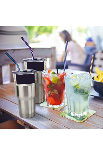 Generic Eco-friendly and reusable stainless steel straws (4 pieces + cleaning brush)