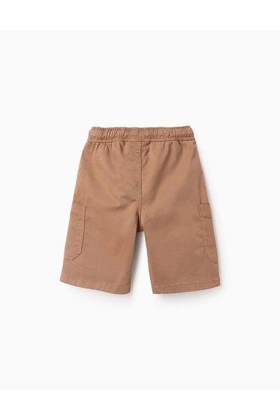 Ziddy Twill Cargo Shorts for Boys with Pockets, Camel