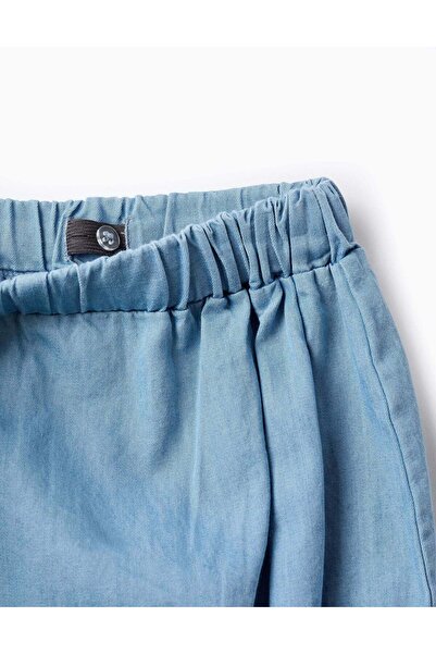 Ziddy T-shirt + Cotton Shorts for Baby Girls 'Sun', White/Blue