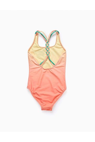 Ziddy Swimsuit with Sequins and Braided Straps for Girls, Yellow