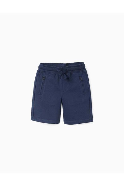 Ziddy Joggers Shorts with Zip Pockets for Boys, Dark Blue
