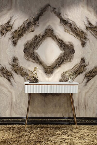 Sare Home Bianco Lake Dresuar Beyaz - Rose Gold