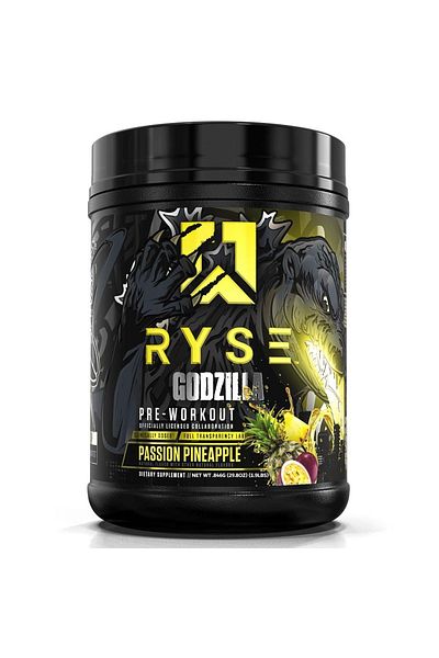 RYSE Godzilla Pre Workout, Pump & Energy, Passion Pineapple, 1.9 LB