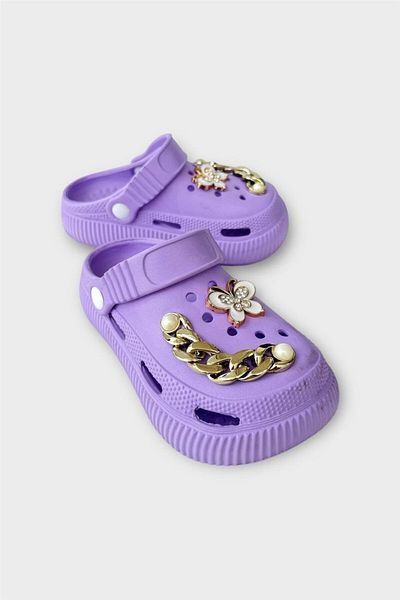 Liger Lilac Children's Stone Cross Slippers for Garden, Beach, Seaside and Pool