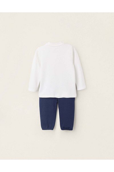 Ziddy Cotton Pyjama for Baby Boys 'Dragon', Dark Blue/White