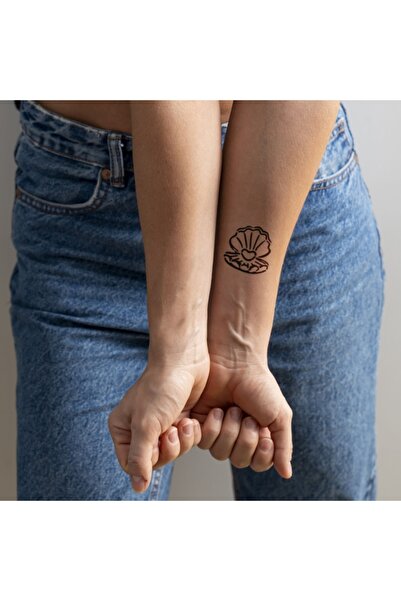 ONE SPRAY TATTOO Kalp İnci İstiridye Dövme Şablonu (SPREYSİZ)