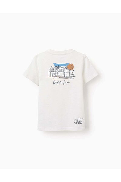 Ziddy Cotton T-shirt for Boys 'Val de Loire', White