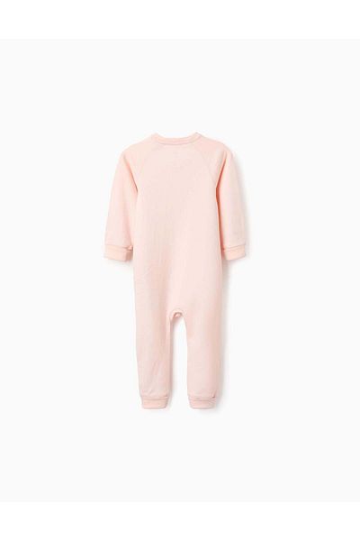 Ziddy Footless Sleepsuit in Interlock for Newborn and Baby Girls 'Nala', Pink
