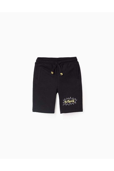 Ziddy Cotton Shorts for Boys 'Batman', Black