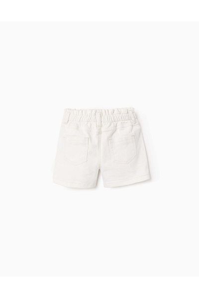 Ziddy Twill Shorts for Baby Girls 'Paperbag', Light Beige