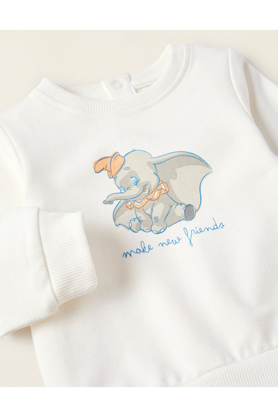 Ziddy Sweatshirt + Trousers for Newborns 'Dumbo', White/Blue