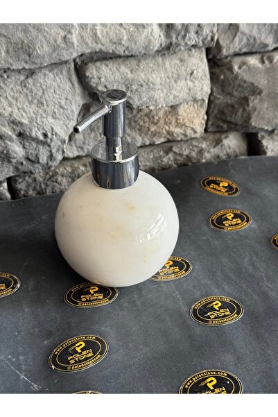 Polen Stone Dozator de săpun lichid model portocaliu din marmură albă