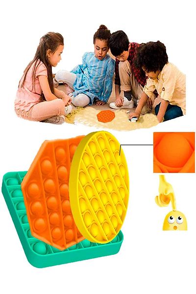 Bundera 3Pcs Popit Colorful Sensory Fine Motor Skill Development Activity Stress Relief Gift Toy